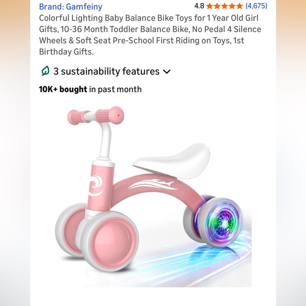 Toddler Balance Bike Age1-3